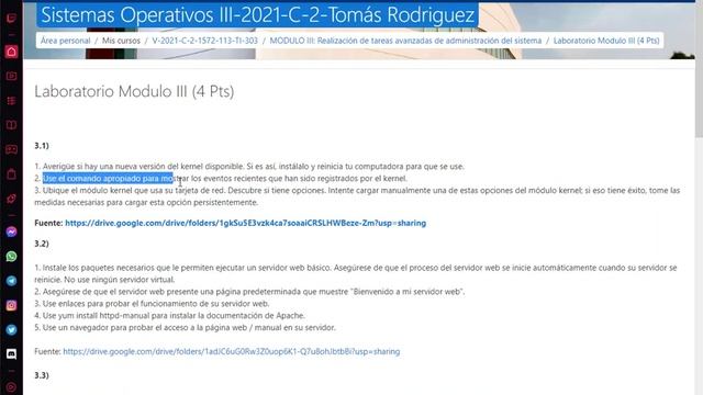 Laboratorio 3.1 Gestión básica del kernel смотреть онлайн