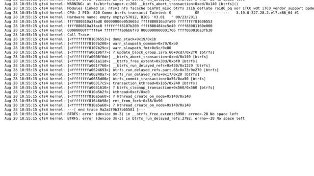 DevOps & SysAdmins: BTRFS: no space left, errno=-28 смотреть онлайн