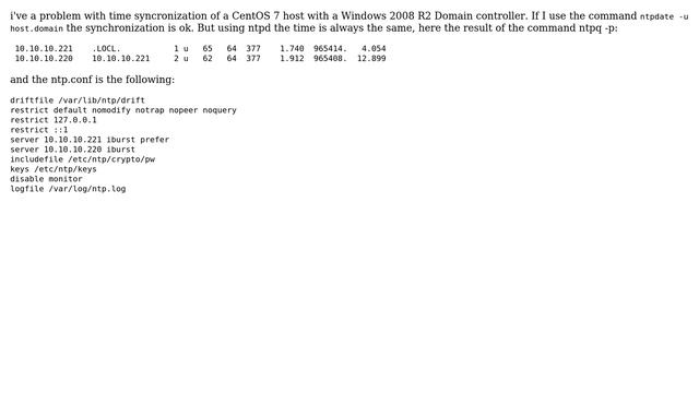 CentOS 7 ntpd not synchronize with AD domain controller смотреть онлайн