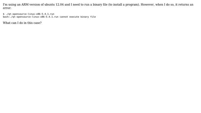 I can't execute a binary file on ARM version of ubuntu! (2 Solutions!!) смотреть онлайн