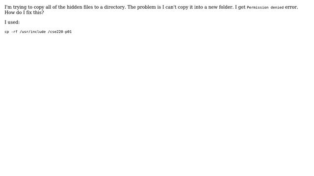 Unix & Linux: Copy hidden files in a directory to a directory without permission issue? смотреть онлайн