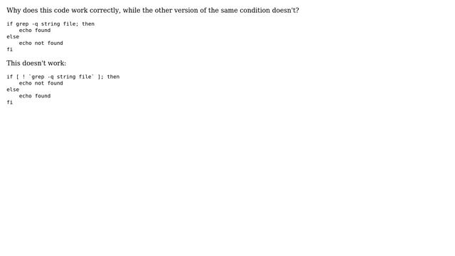 Unix & Linux: Bash - issue with grep conditional statement смотреть онлайн
