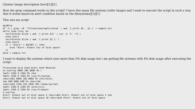 Unix & Linux: Shell script to display files system which uses more than 5% disk storage смотреть онлайн
