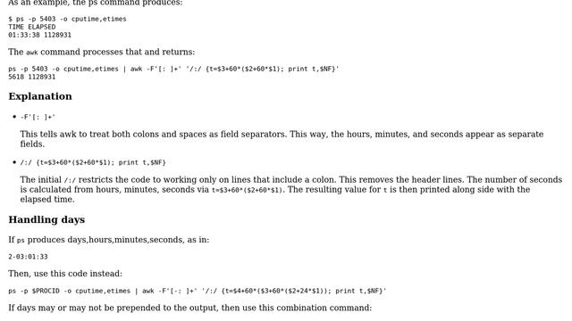Unix & Linux: Format the output of cputime for ps (3 Solutions!!) смотреть онлайн