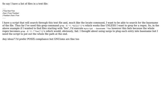 Unix & Linux: Grep for regex in basename but return wholename (2 Solutions!!) смотреть онлайн