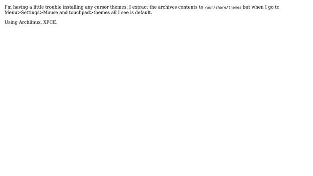 Unix & Linux: XFCE Cursor themes not installing смотреть онлайн