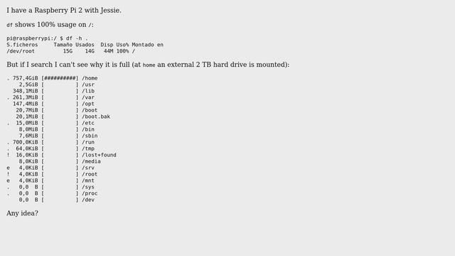 Raspberry Pi: Root filesystem usage at 100%, but I can't see why (2 Solutions!!) смотреть онлайн