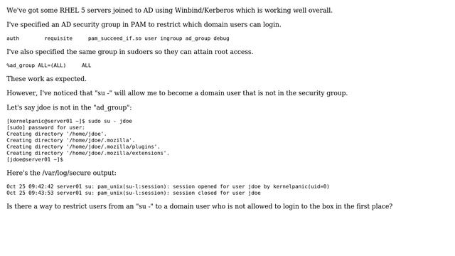 DevOps & SysAdmins: Restrict su to domain user in Winbind/Kerberos Linux AD integration смотреть онлайн