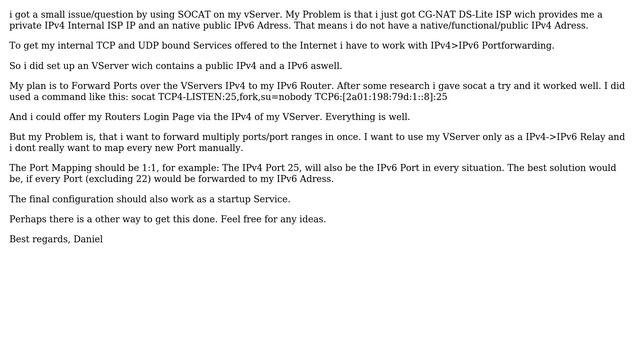 SOCAT IPv4 to IPv6 Routing смотреть онлайн