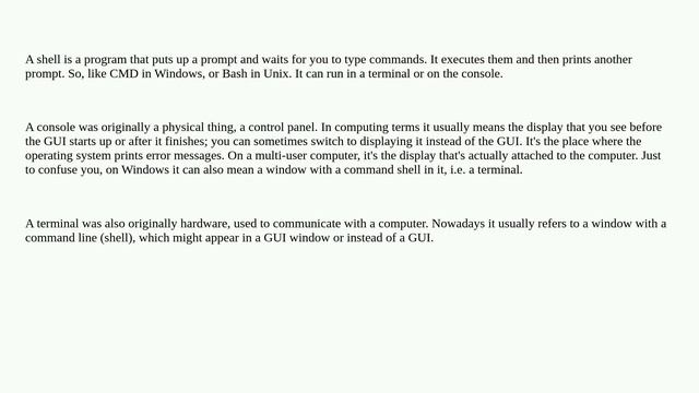What is the difference between shell, console, and terminal? смотреть онлайн