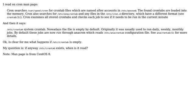 Unix & Linux: When is /etc/crontab checked? (2 Solutions!!) смотреть онлайн
