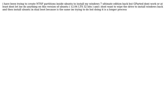 How can i create partitions on ubuntu 12.04 lts and GParted dont work? смотреть онлайн