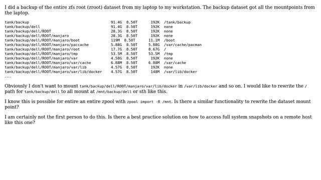 DevOps & SysAdmins: Mounting a ZFS backup in a different root directory смотреть онлайн