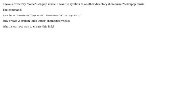 How to create symlink for a directory with space in Linux? смотреть онлайн