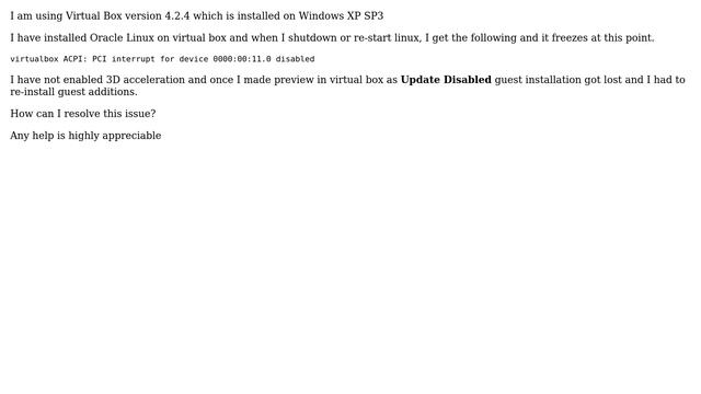 Virtual Box freezes when guest operating is restarting or shut down смотреть онлайн