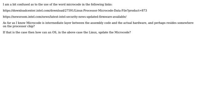 What is the Microcode in the Intel's Linux Microcode update? смотреть онлайн