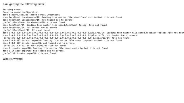 Unix & Linux: Error in named.conf смотреть онлайн