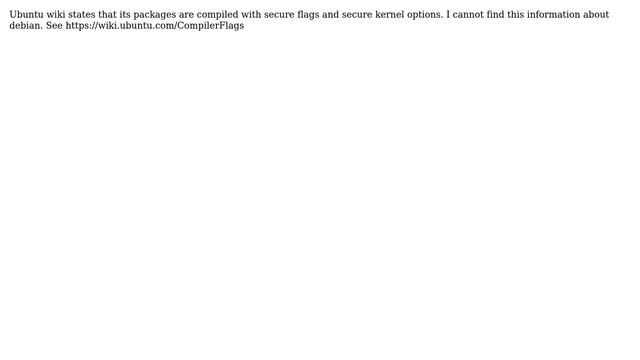Unix & Linux: What flags are used to compile debian stable packages? смотреть онлайн