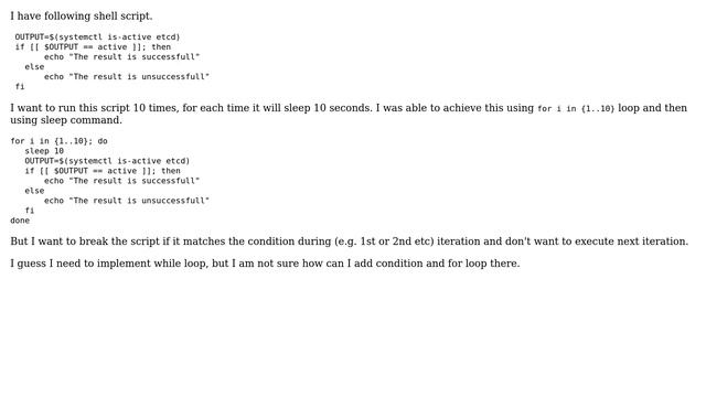 Unix & Linux: Run script for 10 times or until it meets the condition смотреть онлайн