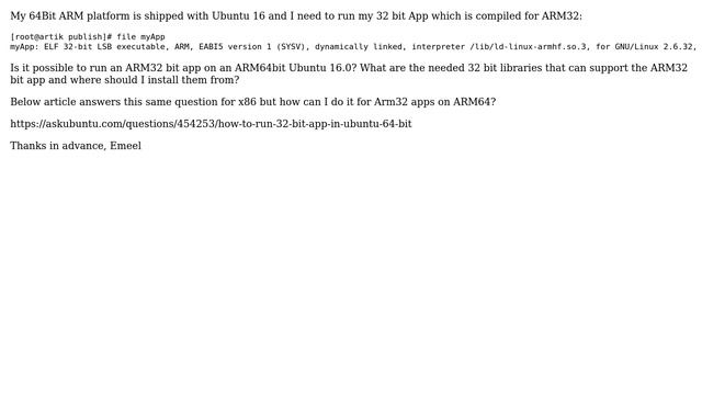 Ubuntu: Can I run an ARM32 bit App on an ARM64bit platform which is running Ubuntu 16.04 смотреть онлайн