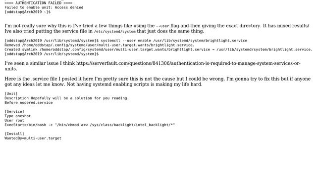 Unix & Linux: systemctl authenticating as other user смотреть онлайн
