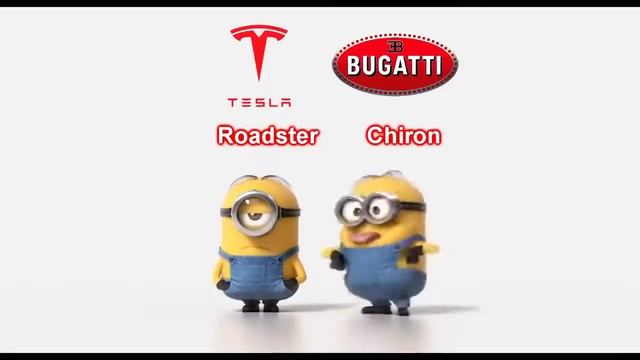 Tesla Roadster vs Bugatti Chiron смотреть онлайн
