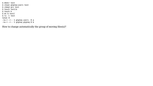 Unix & Linux: How to apply group change via the dir's setgid bit when moving files with 'mv'? смотреть онлайн