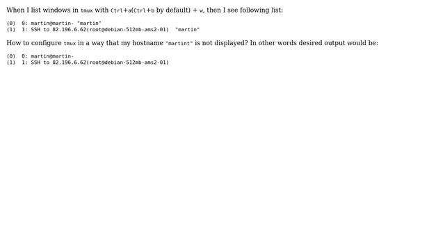 Unix & Linux: disable hostname in tmux "list windows" output смотреть онлайн