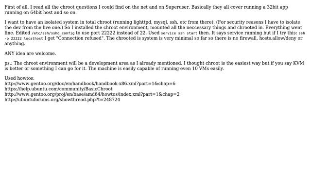 Running stuff (web services) in chroot/isolated env смотреть онлайн
