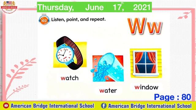 level Kindergarten1, Subject Jungle Phonics 1, Unit8: Ww, Xx, Yy, Zz/ "Sound Ww" / Page 80 смотреть онлайн