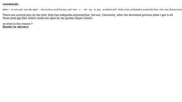 Ubuntu: Using wget to download pictures results in junk files смотреть онлайн
