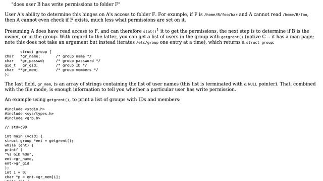 Is there a way in Linux to have one non root user check if another non root user has permissions... смотреть онлайн