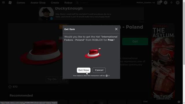 Roblox Time - New Free Item - HOW TO GET THE INTERNATIONAL FEDORA POLAND! смотреть онлайн