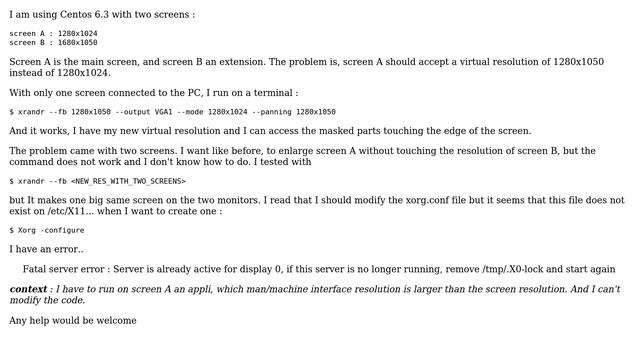 dual-monitor on Linux : how to change the virtual resolution of only one screen смотреть онлайн