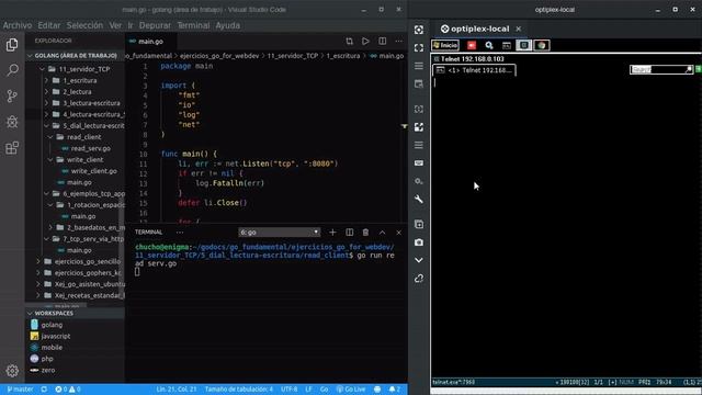 Demo con Golang, simulaciones servidor TCP de linux a windows смотреть онлайн