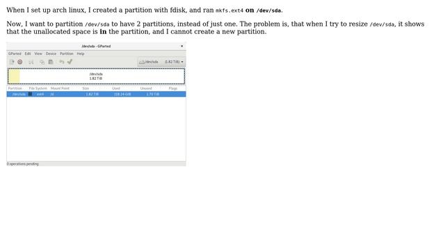 Unix & Linux: Whole disk is a partition: can't shrink, can't create new one смотреть онлайн