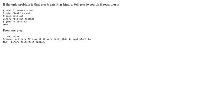 Unix & Linux: Empty a file without grep subsequently treating it like a binary file (3 Solutions!!) смотреть онлайн