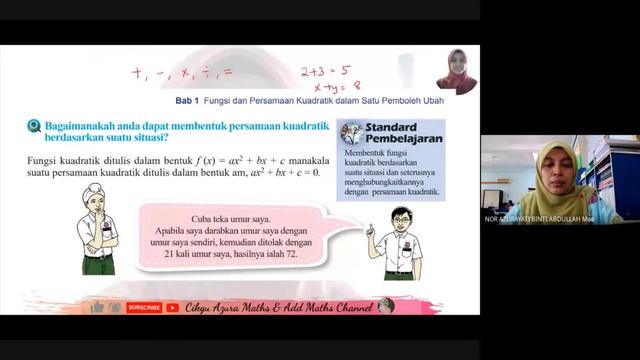 Matematik KSSM T4 : Bab 1 Fungsi & Persamaan Kuadratik dalam Satu Pemboleh Ubah (Kelas 28 Mac 2022) смотреть онлайн
