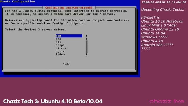 Chaziz Tech 3: Ubuntu 4.10 Beta/10.04 смотреть онлайн