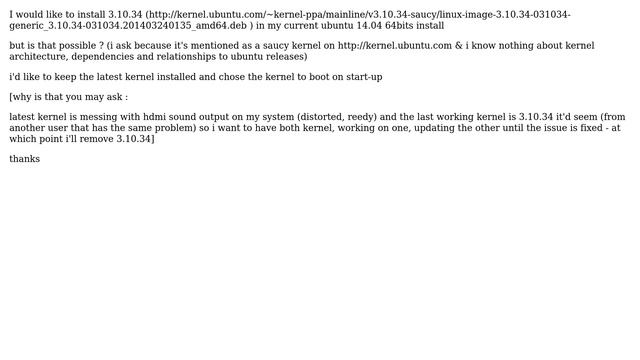 Can i install and run an older kernel (3.10) within a latest ubuntu release (14.04)? смотреть онлайн