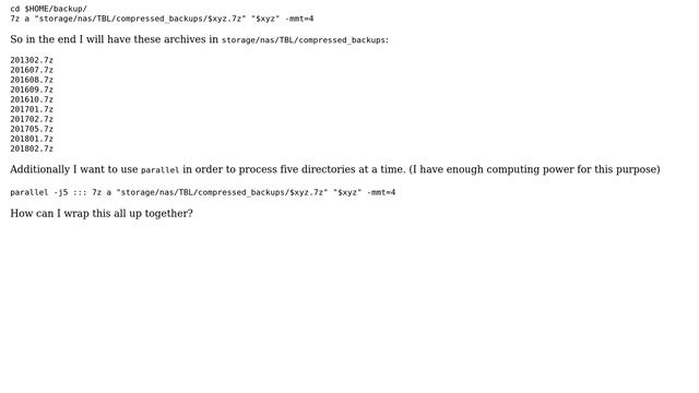 Create separate 7z archives for each directory in the current directory and additionally... смотреть онлайн