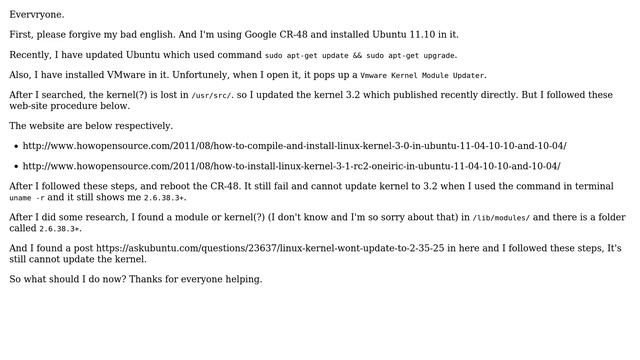 Ubuntu: Cannot update linux kernel from 2.6.38.3+ to 3.2.0 (2 Solutions!!) смотреть онлайн