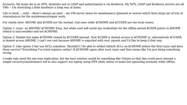 Unix & Linux: How to keep a redundant home directory for offline use? смотреть онлайн