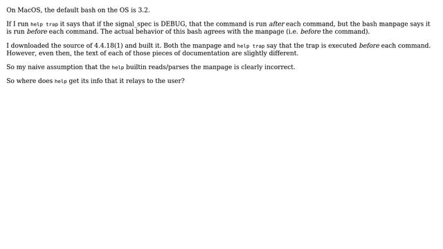 Unix & Linux: Where does bash's 'help' builtin source its documentation? смотреть онлайн