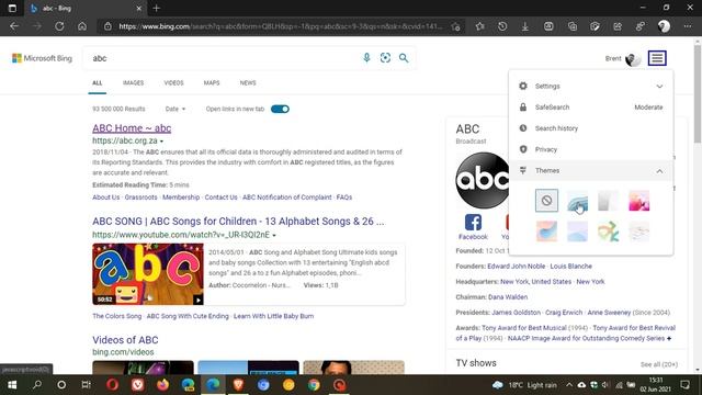 You can now select a theme for search results in Bing смотреть онлайн