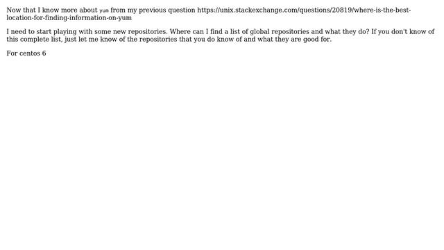 Unix & Linux: Where can I find a list of all yum repositories? смотреть онлайн
