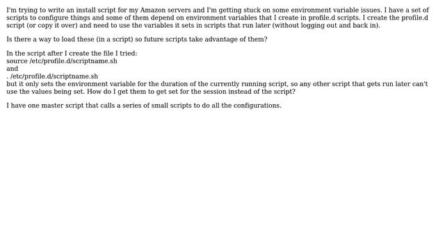 DevOps & SysAdmins: Can I script loading a profile.d script? смотреть онлайн