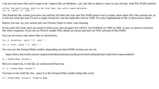How to produce a Linux-like `ls` output in Powershell? (4 Solutions!!) смотреть онлайн