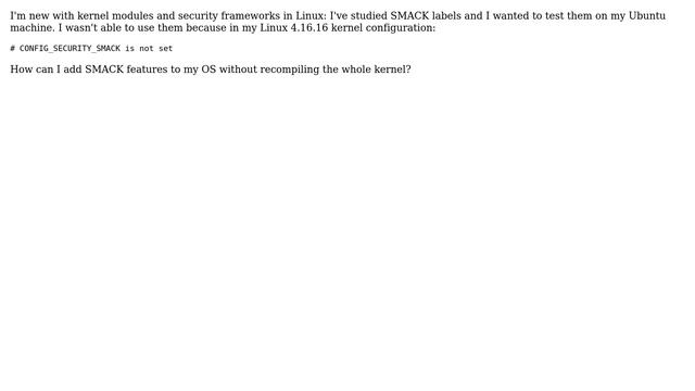 Unix & Linux: Activate SMACK support on Ubuntu смотреть онлайн