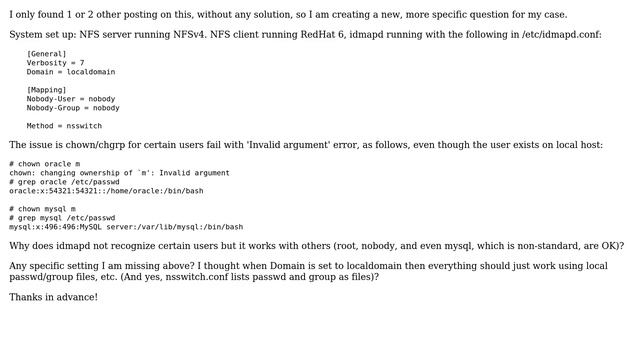 DevOps & SysAdmins: chown or chgrp NFSv4 with idmapd error: Invalid argument смотреть онлайн